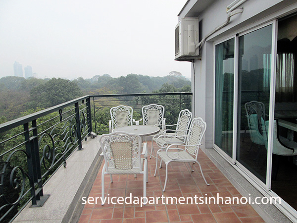 A one bedroom penhouse apartment with big terrace for rent in Ba Dinh 4