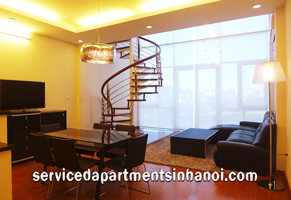 Beautiful Duplex Apartment Rental in Truc Bach, Two beds, Panorama Lake view 3