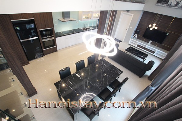 Beautiful Duplex Two Bedroom Apartment Rental in Yen Phu Area, Tay Ho District, Open Lake View 11