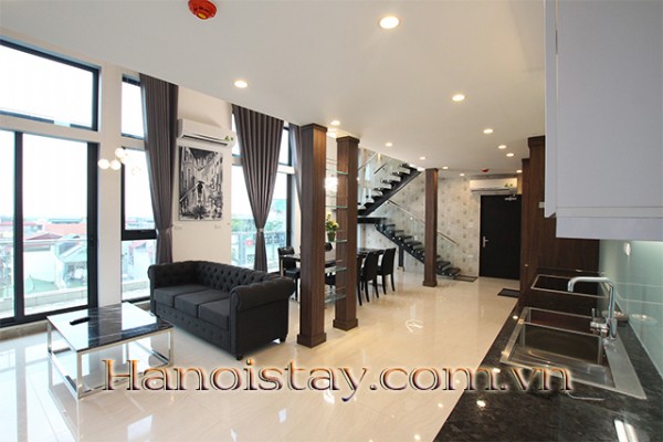 Beautiful Duplex Two Bedroom Apartment Rental in Yen Phu Area, Tay Ho District, Open Lake View 6