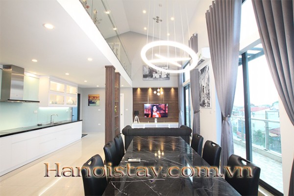 Beautiful Duplex Two Bedroom Apartment Rental in Yen Phu Area, Tay Ho District, Open Lake View 26