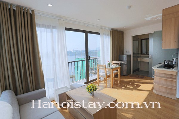 Beautiful Lake View Serviced Apartment Rental in Truc Bach Area, Huge Terrace 3