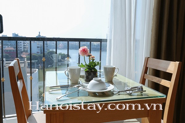 Beautiful Lake View Serviced Apartment Rental in Truc Bach Area, Huge Terrace 7