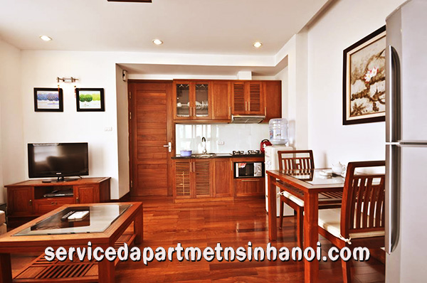 Beautiful serviced apartment for rent in Truc Bach, panorama lakeview, wooden floo 3