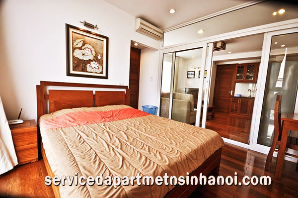 Beautiful serviced apartment for rent in Truc Bach, panorama lakeview, wooden floo 5