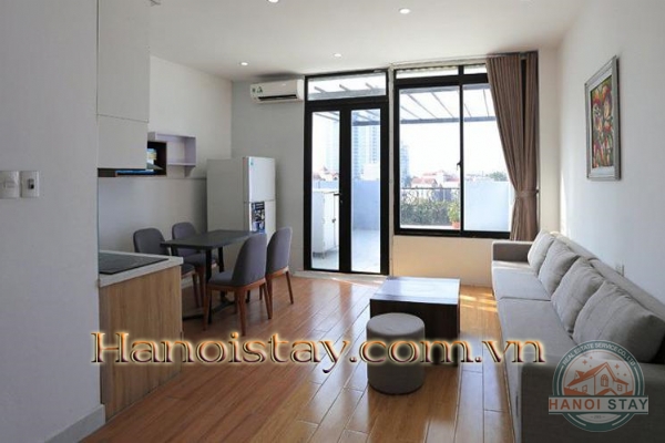 Big Balcony, Attractive Modern One Bedroom Apartment Rental in Au Co str, Tay Ho 2