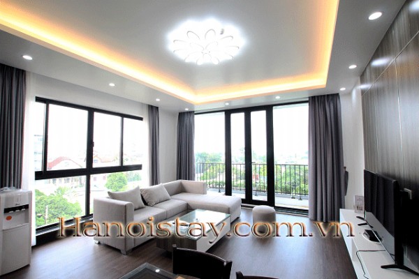 Brand New One Bedroom Apartment Rental Near Xuan Dieu street, Tay Ho, Lovely Balcony 2