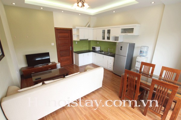 Brand new one bedroom flat rental in Van Cao, Ba Dinh, Quiet area, Car access 9