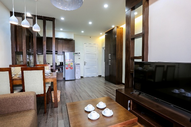Brand New Serviced apartment for rent in Cau Giay, two beds, wooden floor 2