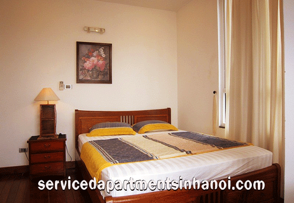 Bright one bedroom apartment rental in Truc Bach area, wooden floor 5