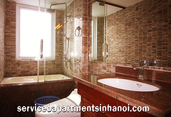 Bright one bedroom apartment rental in Truc Bach area, wooden floor 6