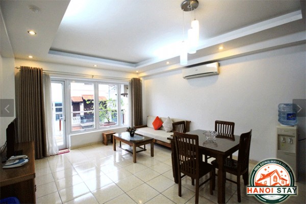 Bright One Bedroom Apartment with Balcony Rental in Ngoc Ha Str, Ba Dinh 1