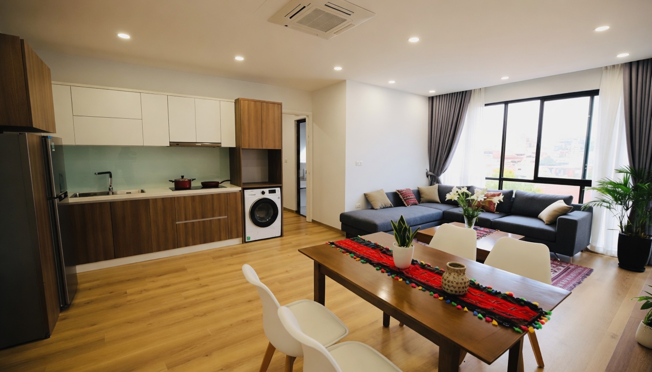 Modern and spacious two bedroom apartment for rent in Truc Bach, Ba Dinh