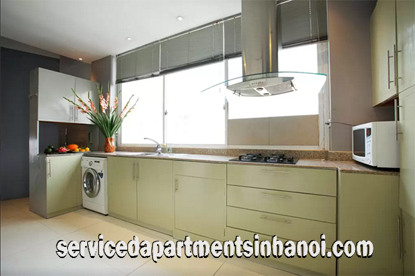 Bright Three Bedroom Apartment with Big balcony Rental Close to Truc Bach Lake 2