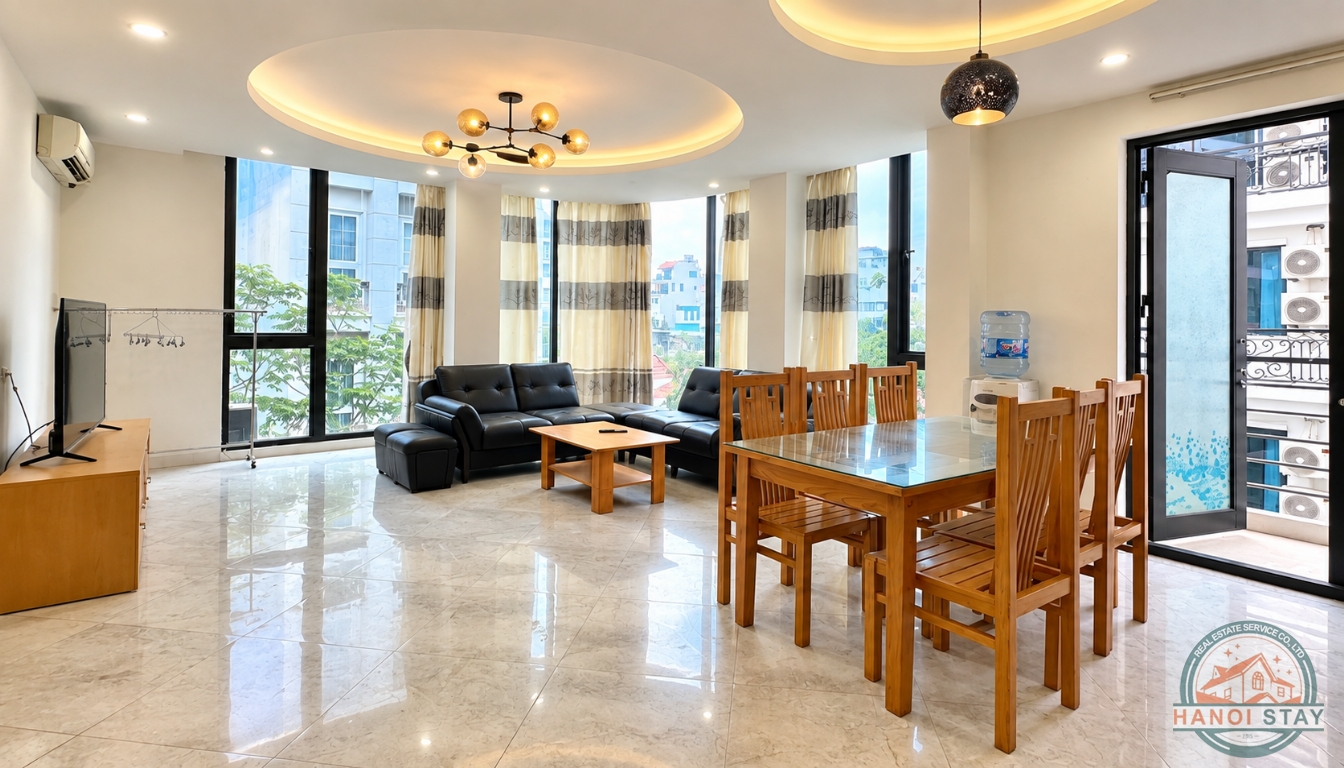 Bright Two Bedroom Property for Rent near Truc Bach lake, Ba Dinh 9
