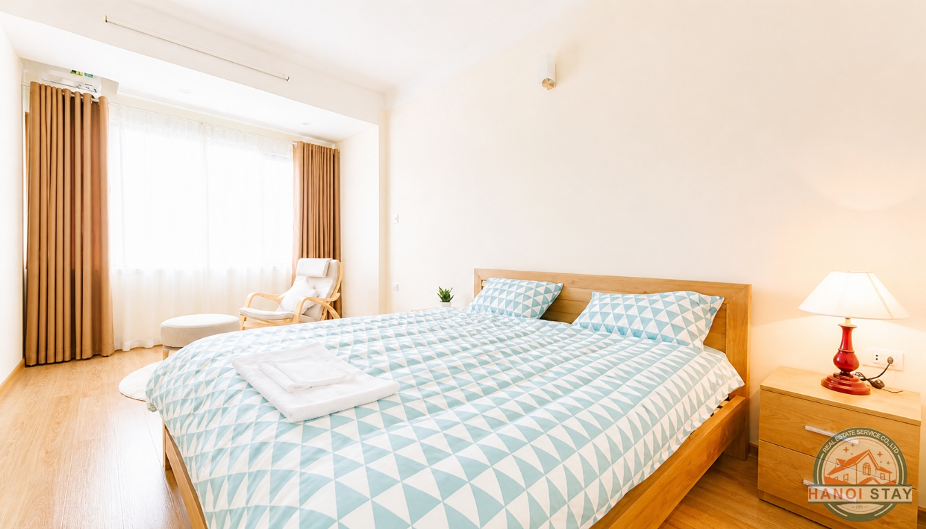 Bright & Well-Designed 2 Bedroom Apartment for rent near Hoang Hoa Tham str, Ba Dinh 11