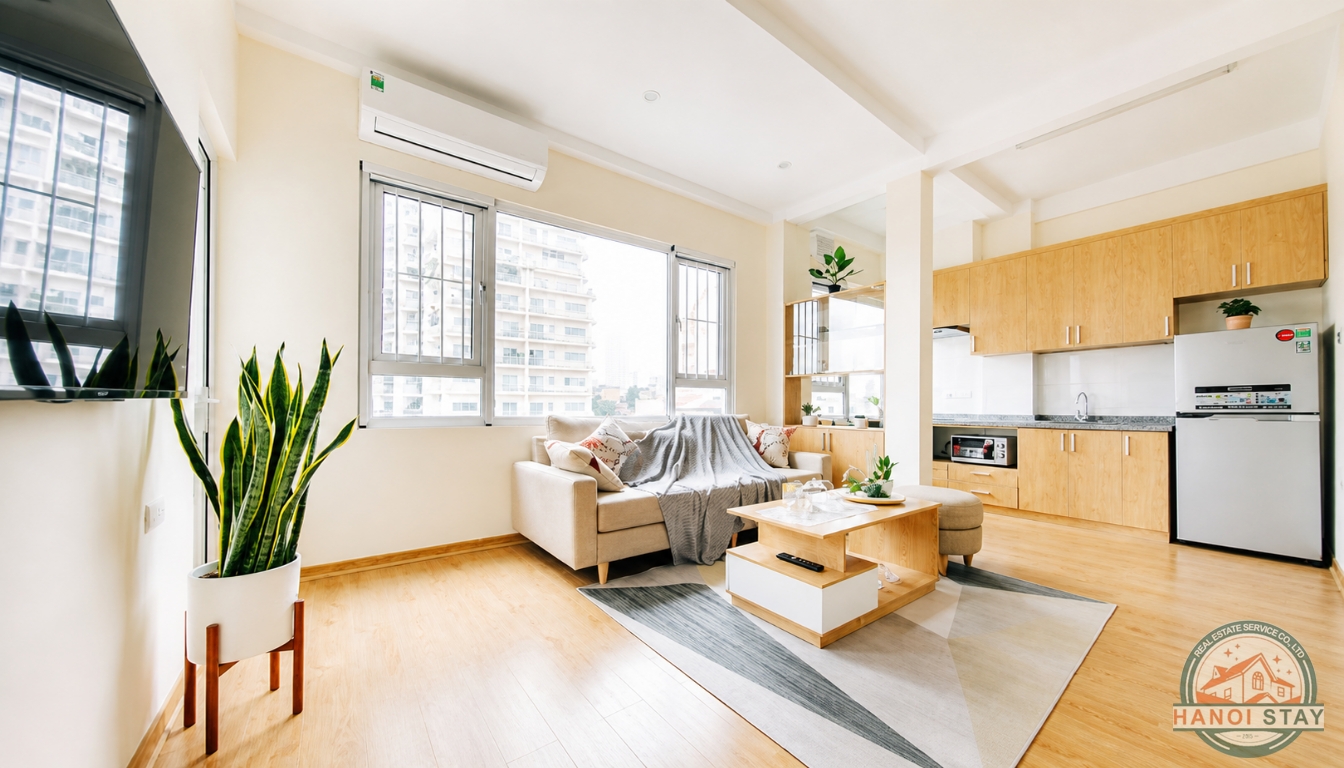 Bright & Well-Designed 2 Bedroom Apartment for rent near Hoang Hoa Tham str, Ba Dinh 4