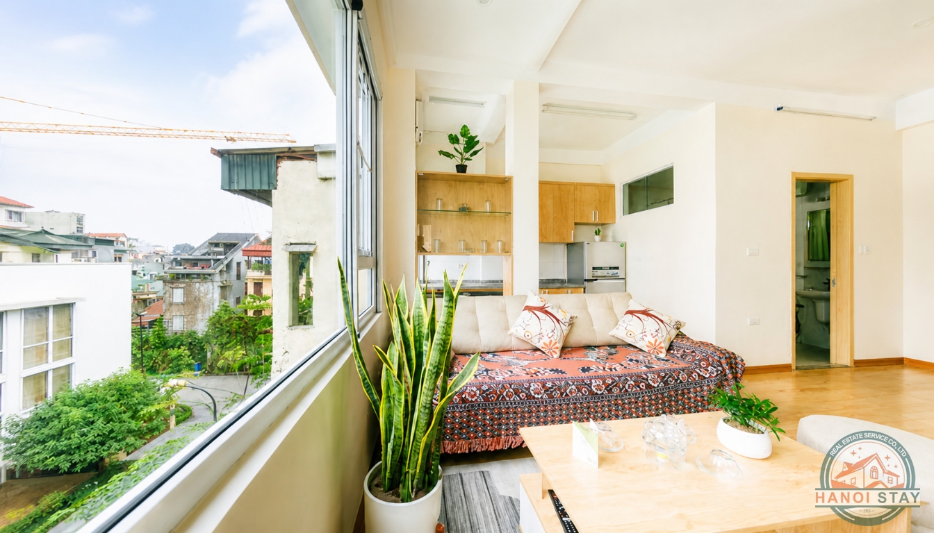 Bright & Well-Designed 2 Bedroom Apartment for rent near Hoang Hoa Tham str, Ba Dinh 5