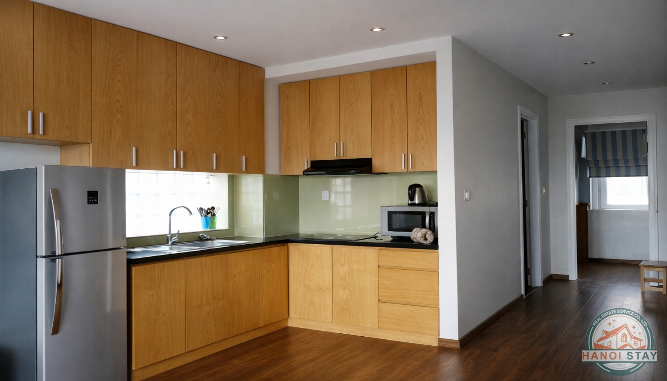 Budget One Bedroom Apartment for rent near Nguyen Chi Thanh street, Dong Da 4