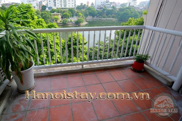 *Capturing view of Truc Bach Lake from Balcony in this famous 3 Bedroom apartment Rental* 4