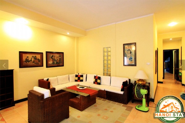 Classic style two bedroom apartment rental in Ba Dinh, close to EVN Tower 2