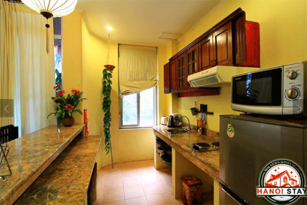 Classic style two bedroom apartment rental in Ba Dinh, close to EVN Tower 5