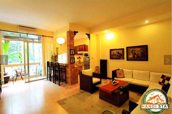 Classic style two bedroom apartment rental in Ba Dinh, close to EVN Tower 10
