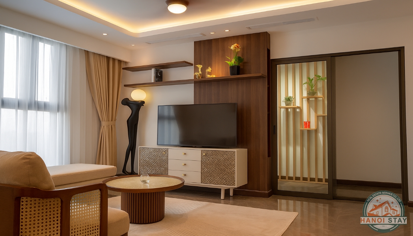 Deluxe 02 BR Apartment for rent in Nguyen Hong Area, Dong Da 3