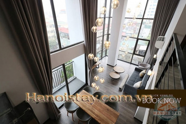 Duplex 02 BR Apartment For Rent in Hanoi - High Ceilings - Chic and Stylish - Incredible View 1
