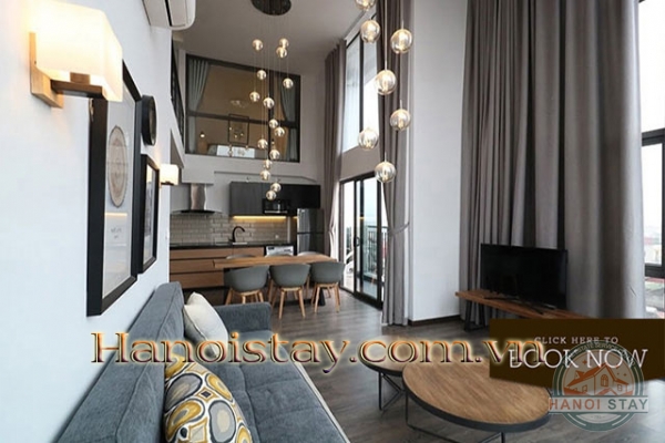 Duplex 02 BR Apartment For Rent in Hanoi - High Ceilings - Chic and Stylish - Incredible View 2
