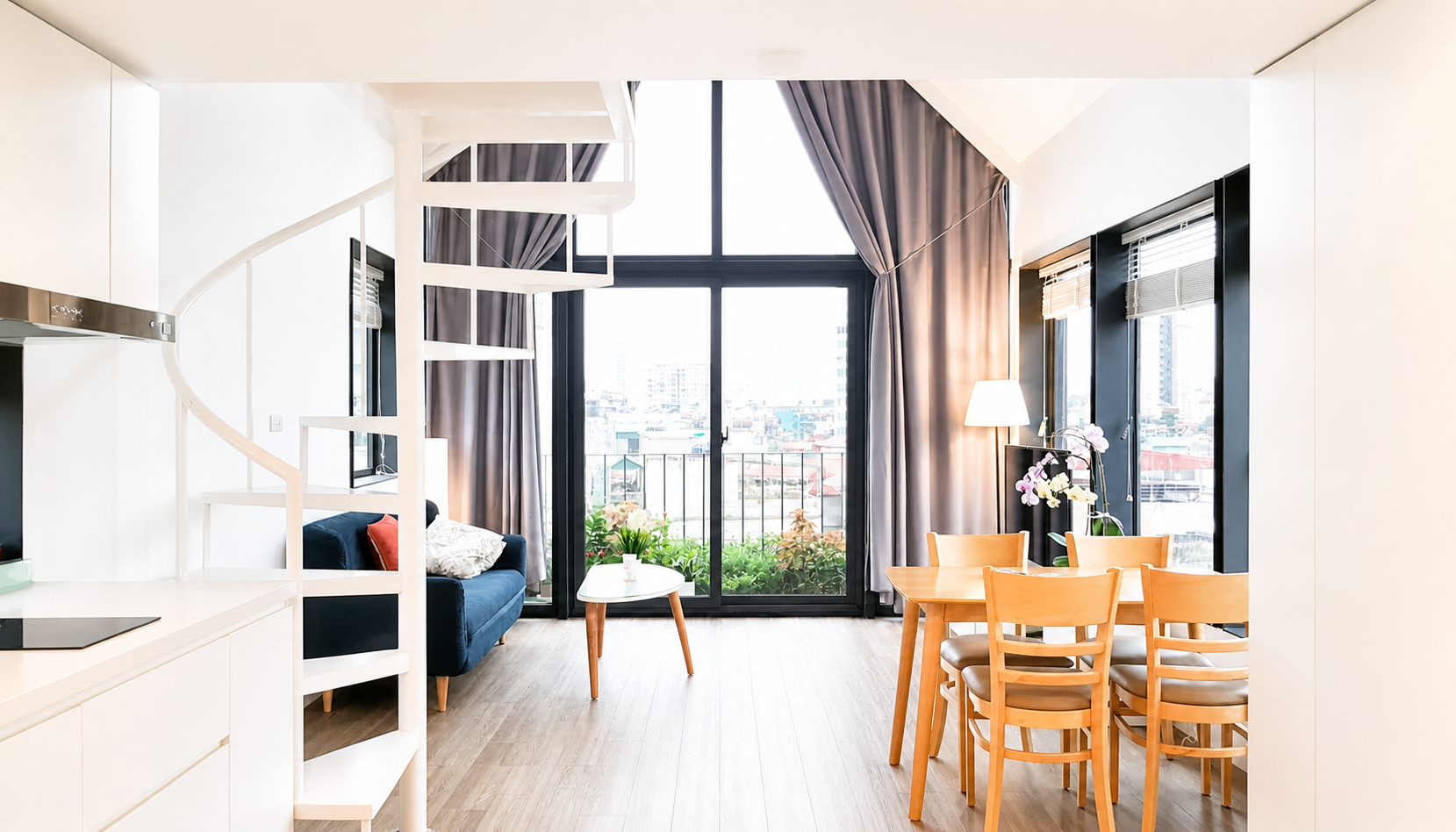 DUPLEX APARTMENT FOR RENT NEAR HOANG HOA THAM STR, BA DINH