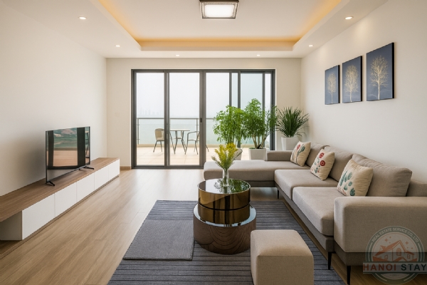Enormous Balcony, Lake View, Stunning 2 BR Apartment for rent in Tay Ho District 3
