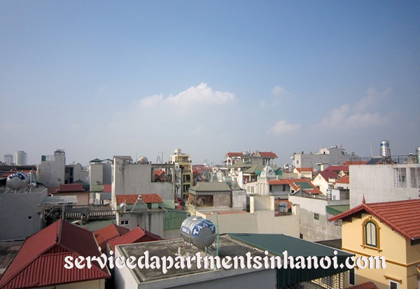 Full of light serviced apartment for rent in Tay Ho near To Ngoc Van street 1