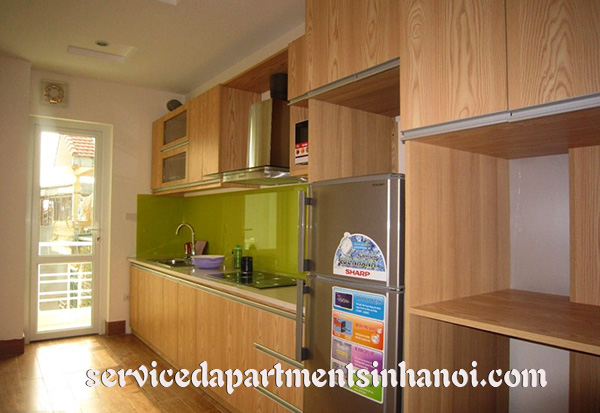Full of light serviced apartment for rent in Tay Ho near To Ngoc Van street 4
