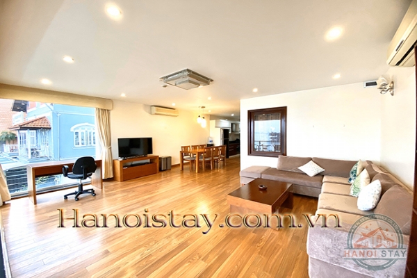 Gorgeous Lake view & Spacious Three Bedroom Apartment Rental in Quang An street, Tay ho District 4