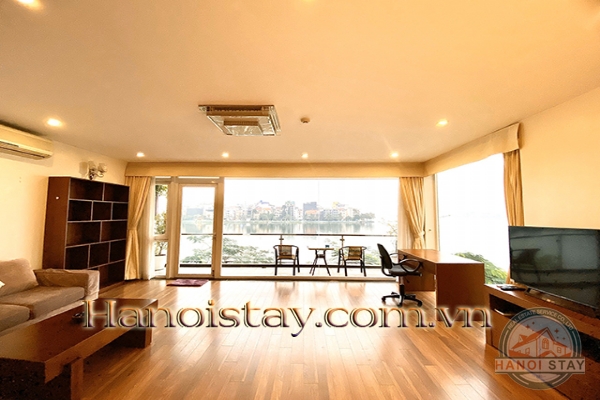 Gorgeous Lake view & Spacious Three Bedroom Apartment Rental in Quang An street, Tay ho District 5