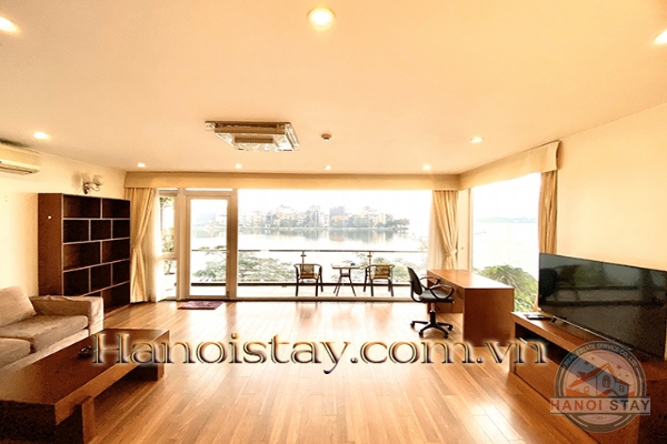 Gorgeous Lake view & Spacious Three Bedroom Apartment Rental in Quang An street, Tay ho District 11