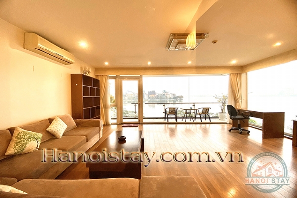 Gorgeous Lake view & Spacious Three Bedroom Apartment Rental in Quang An street, Tay ho District 9