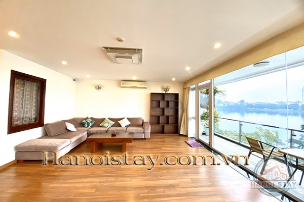 Gorgeous Lake view & Spacious Three Bedroom Apartment Rental in Quang An street, Tay ho District 16