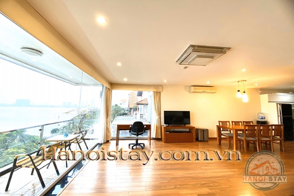 Gorgeous Lake view & Spacious Three Bedroom Apartment Rental in Quang An street, Tay ho District 18