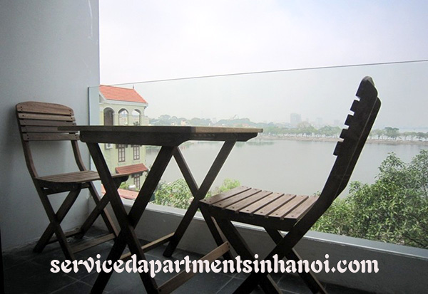 High quality lake view apartment for rent in Truc bach, two beds, balcony 2