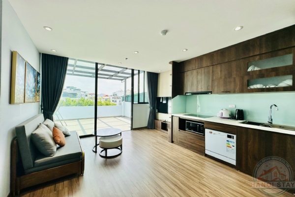 Lake View & Big Balcony 1 BR Apartment for rent in Vu Mien str, Tay Ho 1
