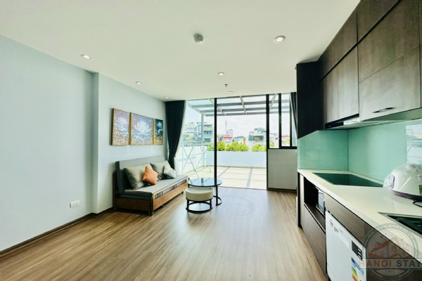 Lake View & Big Balcony 1 BR Apartment for rent in Vu Mien str, Tay Ho 2