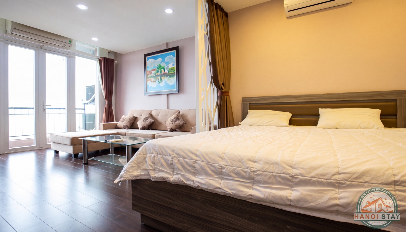 Lake View & Budget Apartment for rent near Truc Bach Area, Hanoi 1