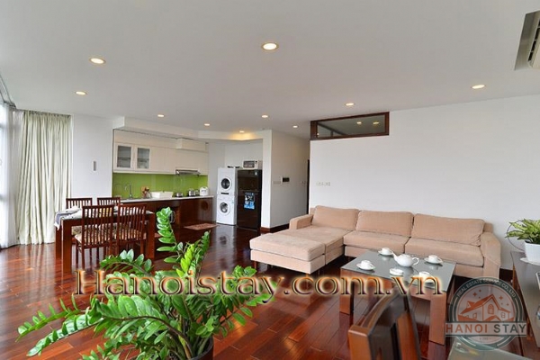Lake View Modern Two Bedroom Apartment For Rent in Truc Bach Area, Ba Dinh 3