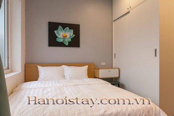 Lake View Serviced Apartment Rental in Yen Phu Area. Tay Ho District with Lovely Balcony 12