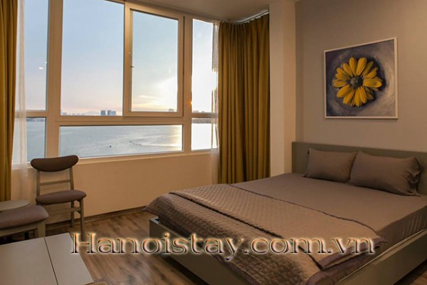 Lake View Serviced Apartment Rental in Yen Phu Area. Tay Ho District with Lovely Balcony 14