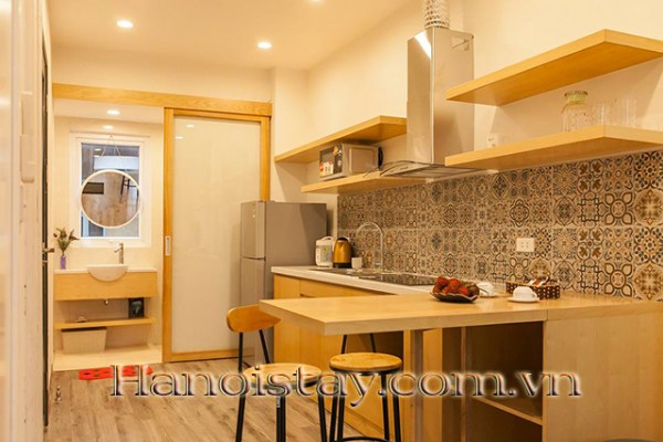 Lake View Serviced Apartment Rental in Yen Phu Area. Tay Ho District with Lovely Balcony 16