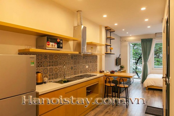 Lake View Serviced Apartment Rental in Yen Phu Area. Tay Ho District with Lovely Balcony 18