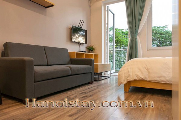 Lake View Serviced Apartment Rental in Yen Phu Area. Tay Ho District with Lovely Balcony 20